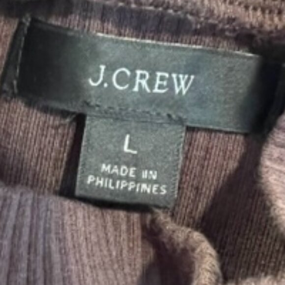 J. Crew Brown Ribbed Ruched Mock Neck  Size Large - Picture 6 of 8